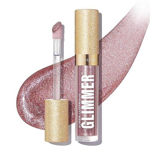 REVLON Super Lustrous Glimmer Gloss, Non-Sticky Lip Gloss, High-Shine Finish, Plant-Based Glitter, 003 Lavender Lust, 0.13 fl oz Beauty & Personal Care REVLON