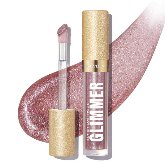 REVLON Super Lustrous Glimmer Gloss, Non-Sticky Lip Gloss, High-Shine Finish, Plant-Based Glitter, 003 Lavender Lust, 0.13 fl oz Beauty & Personal Care REVLON