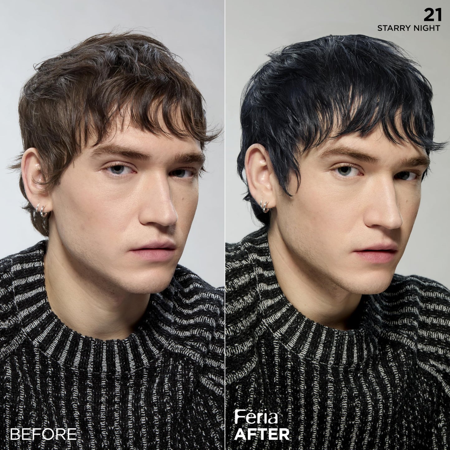L'Oreal Paris Feria Multi-Faceted Shimmering Permanent Hair Color, 21 Starry Night (Bright Black), Pack of 1 Hair Dye Kit Beauty & Personal Care L'Oreal Paris