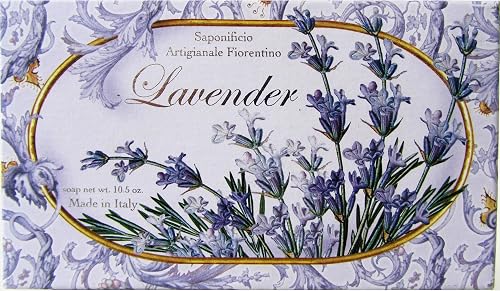 Saponificio Artigianale Fiorentino Moisturizing Italian Vegetable Soap 10.5 oz Made in Tuscany Italy (Lavender) Beauty & Personal Care Saponificio Artigianale Fiorentino