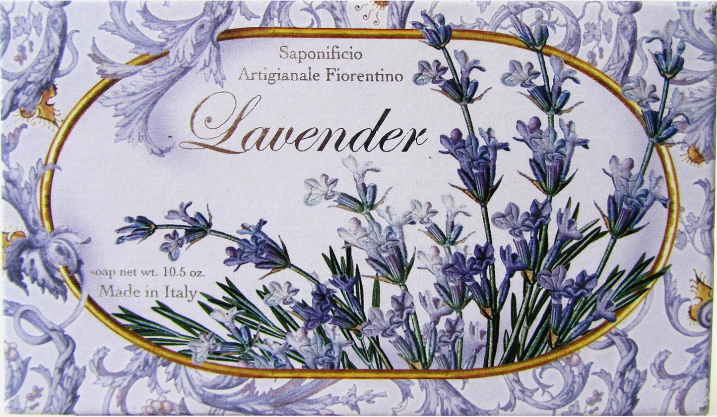 Saponificio Artigianale Fiorentino Moisturizing Italian Vegetable Soap 10.5 oz Made in Tuscany Italy (Lavender) Beauty & Personal Care Saponificio Artigianale Fiorentino
