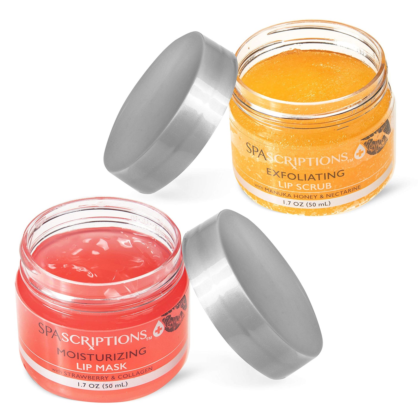 Spascriptions 2-Pack Lip Therapy Treatment to Fight Mask Wearing Dryness, Lip Scrubs and Lip Masks Exfoliate Hydrate and Sooth (Moisturizing) Beauty & Personal Care SpaScriptions