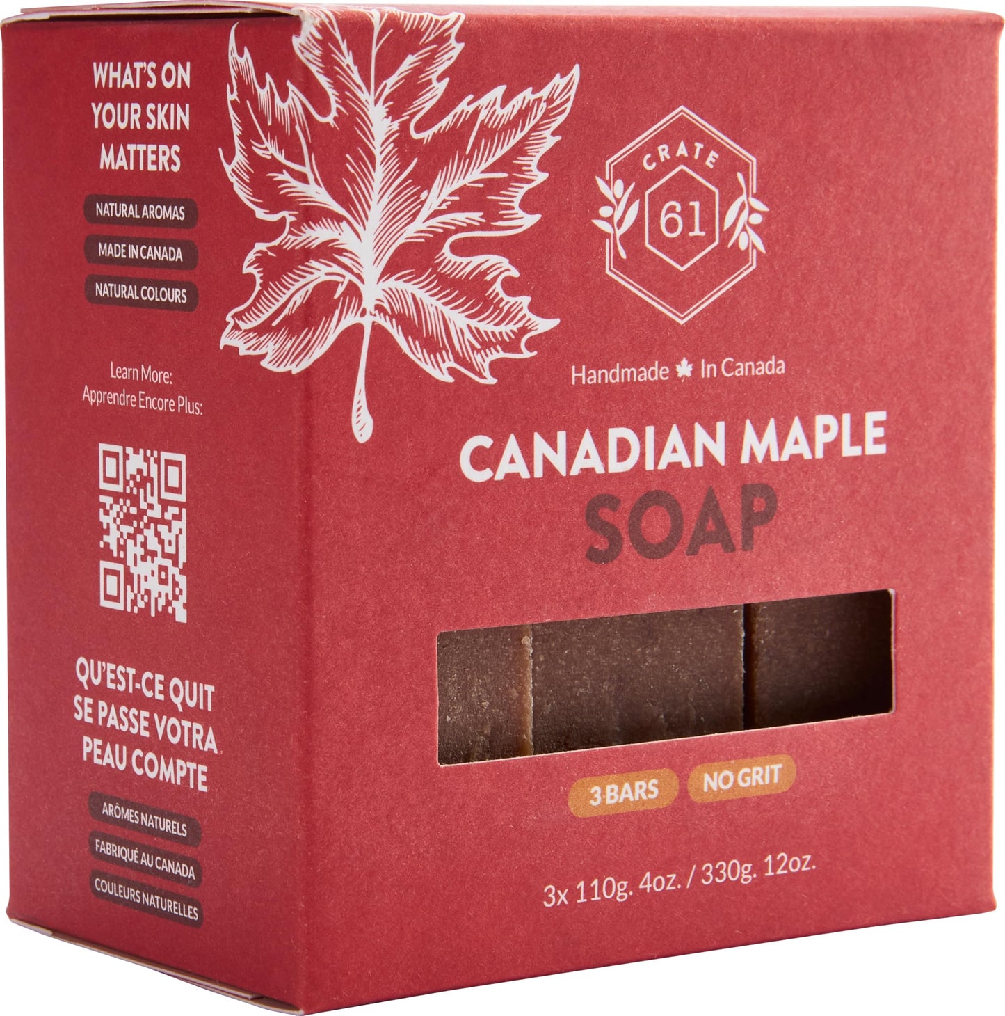 Crate 61, Handmade in Canada, Plant Based Cold Process Natural Bar Soap Cold Pressed For Face And Body, With Premium Oils (Canadian Maple) Beauty & Personal Care Crate 61 Organics