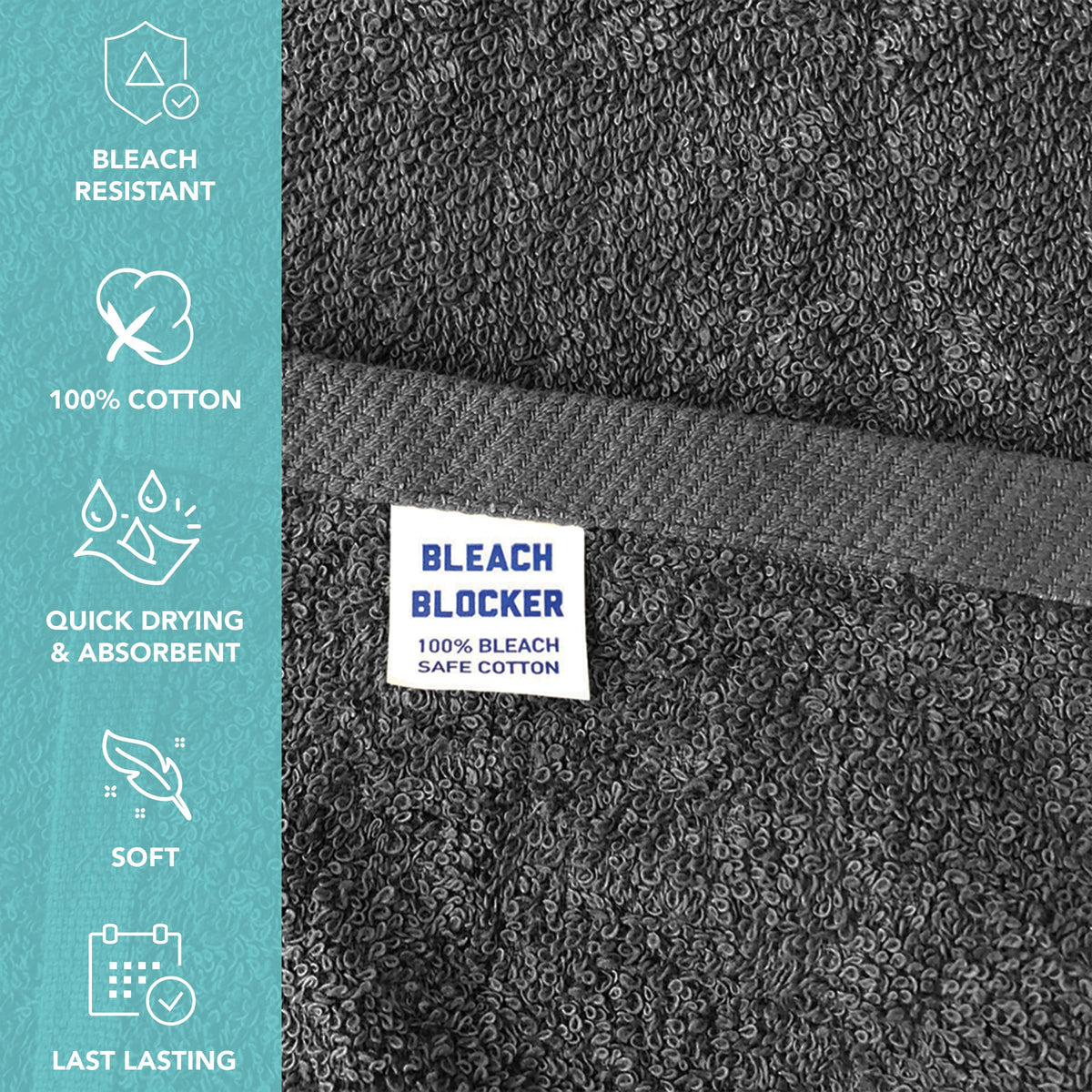 Arkwright Bleach Proof Salon Towels - Pack of 12 - Highly Absorbent, 100% Cotton, Quick Dry Spa Face Towel for Hair Stylist, Barber, Pedicure, and