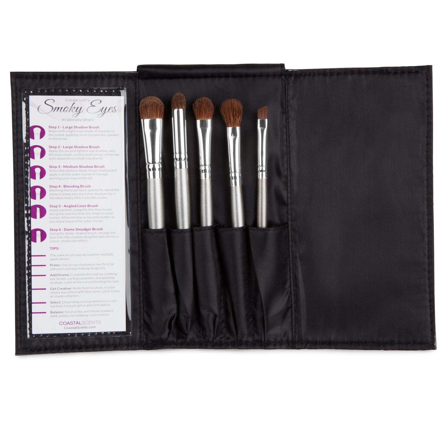 Coastal Scents Smoky Eyes Brush Set, 0.17-Inch, 2.82-Ounce Beauty & Personal Care Coastal Scents