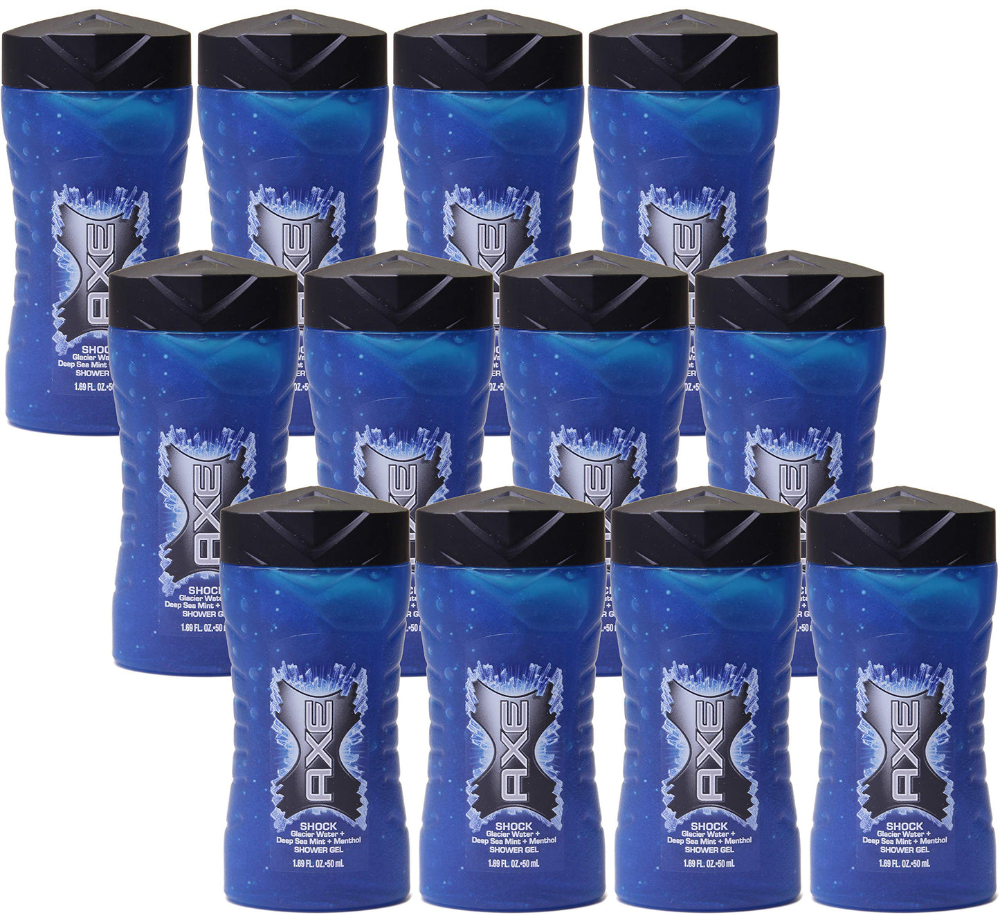 Axe Shower Gel, Shock Glacier Water, Travel Size 1.69 Ounce (Pack of 12) Beauty & Personal Care AXE