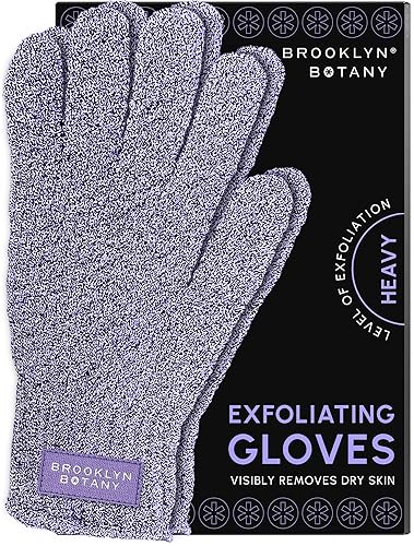Brooklyn Botany Exfoliating Gloves for Bath and Shower - Heavy Duty Exfoliating Body Scrubber for Massage and Dead Skin Remover for Body - 1 Pair Beauty & Personal Care Brooklyn Botany