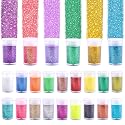 24 Colors Glitter Set, Fine Glitter for Resin, Arts and Craft Supplies Glitter, Festival Glitter Powder Makeup Glitter, Cosmetic Glitter for Body Nail Beauty & Personal Care LICOOL GLITTER