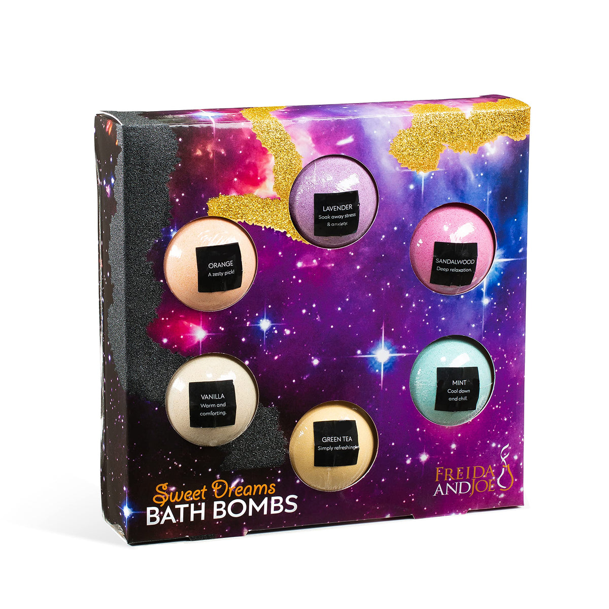 Sweet Dreams Aromatherapy Relaxing Bath Bomb Gift Set for Women - 6 Bomb Bath Fizzers at 4OZ or 113g per Bubble & Spa Bath Gifts Beauty & Personal Care Freida and Joe