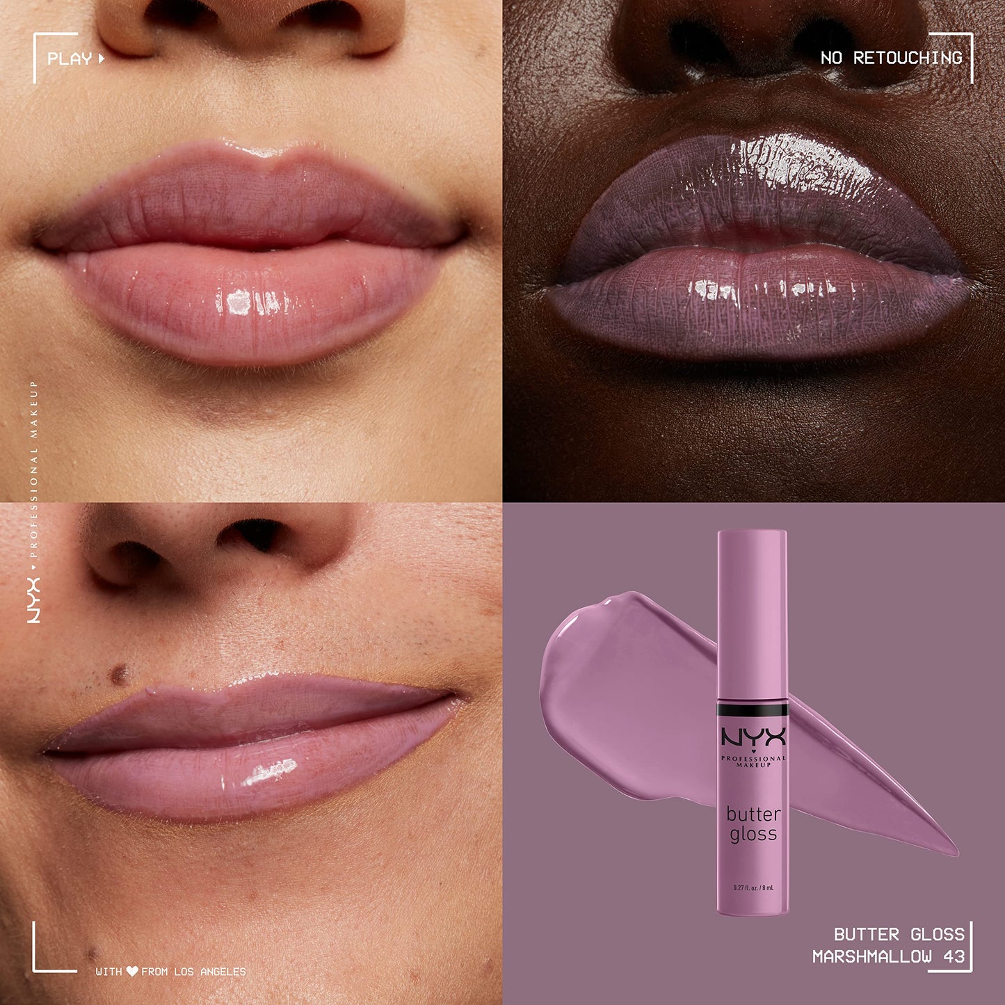 NYX PROFESSIONAL MAKEUP Butter Gloss, Non-Sticky Lip Gloss - Marshmallow (Muted Lilac) Beauty & Personal Care NYX PROFESSIONAL MAKEUP