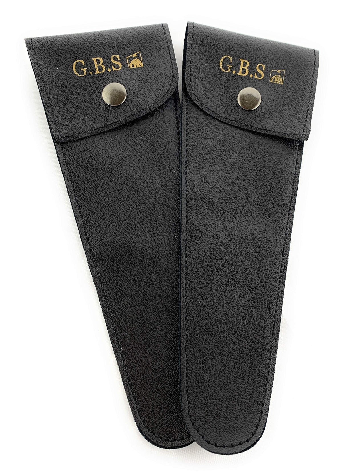 G.B.S Set of 2 Leather Pouch Scissors, Black