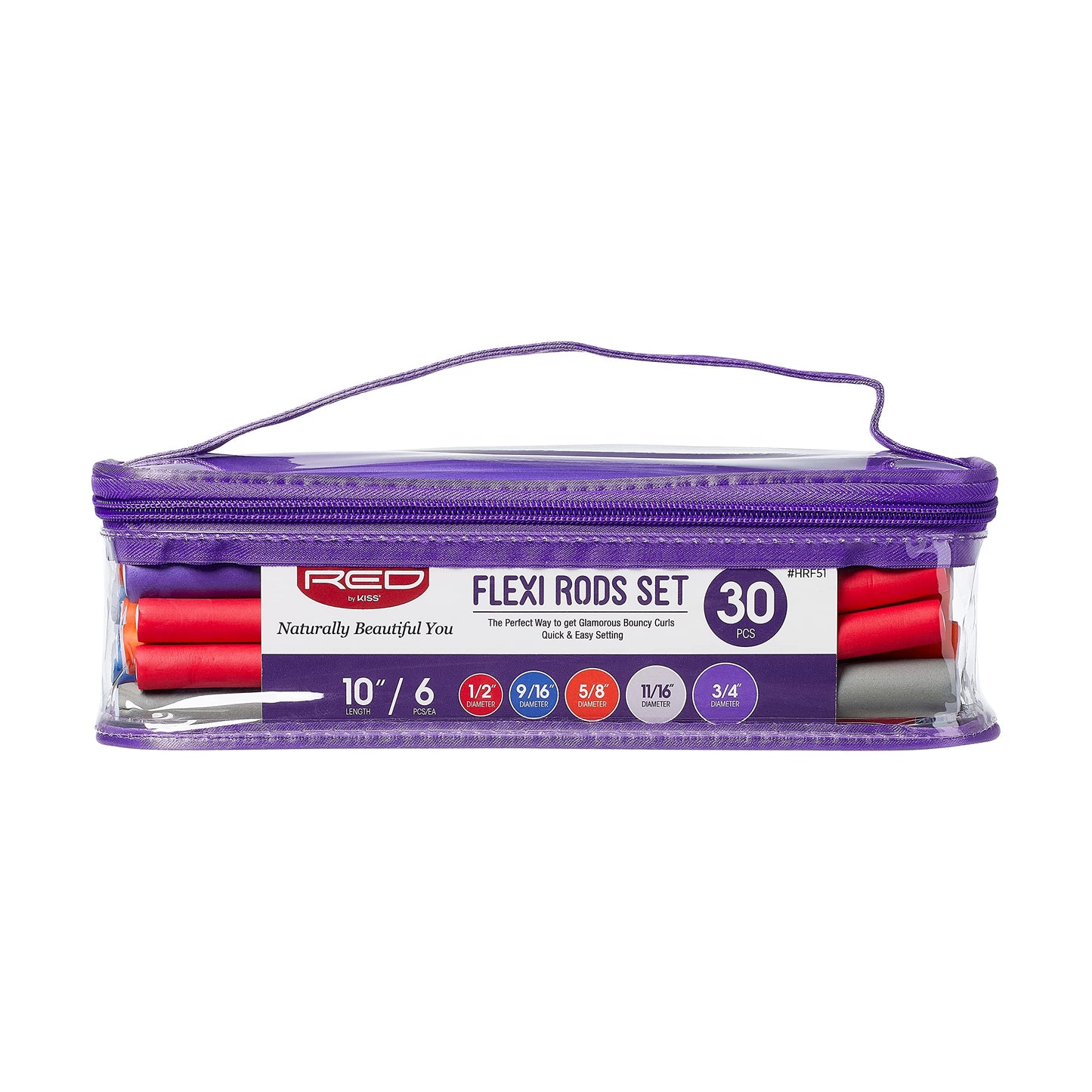 Red by Kiss 30 PCS Flexi Rods, Flexible Curling Rods, Twist Foam Hair Rollers, No Heat Hair Curlers 10" Sets Beauty & Personal Care Red by Kiss