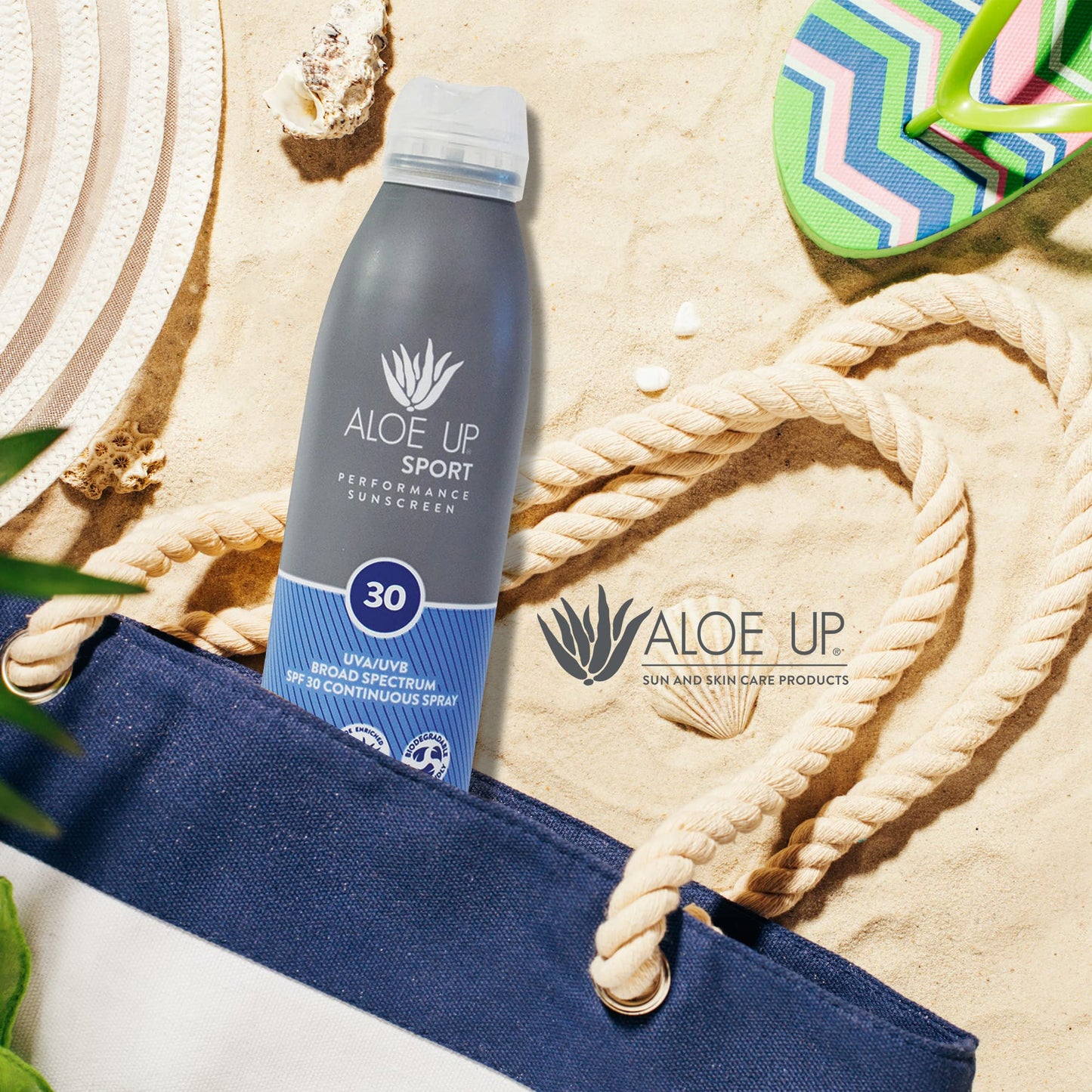 Aloe Up Sport Continuous Spray Sunscreen SPF 30 - Broad Spectrum UVA/UVB Sunscreen Protector for Face and Body - With Aloe Vera Gel - Fast Absorbing Beauty & Personal Care ALOE UP