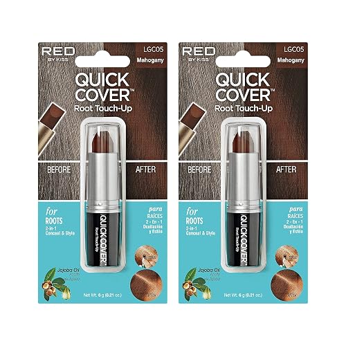 RED by Kiss Quick Cover Root Touch Up Stick, Water-Resistant Temporary Gray Hair Concealer with Brush for Roots and Beard, Long-Lasting Coverage, Easy Beauty & Personal Care Red by Kiss