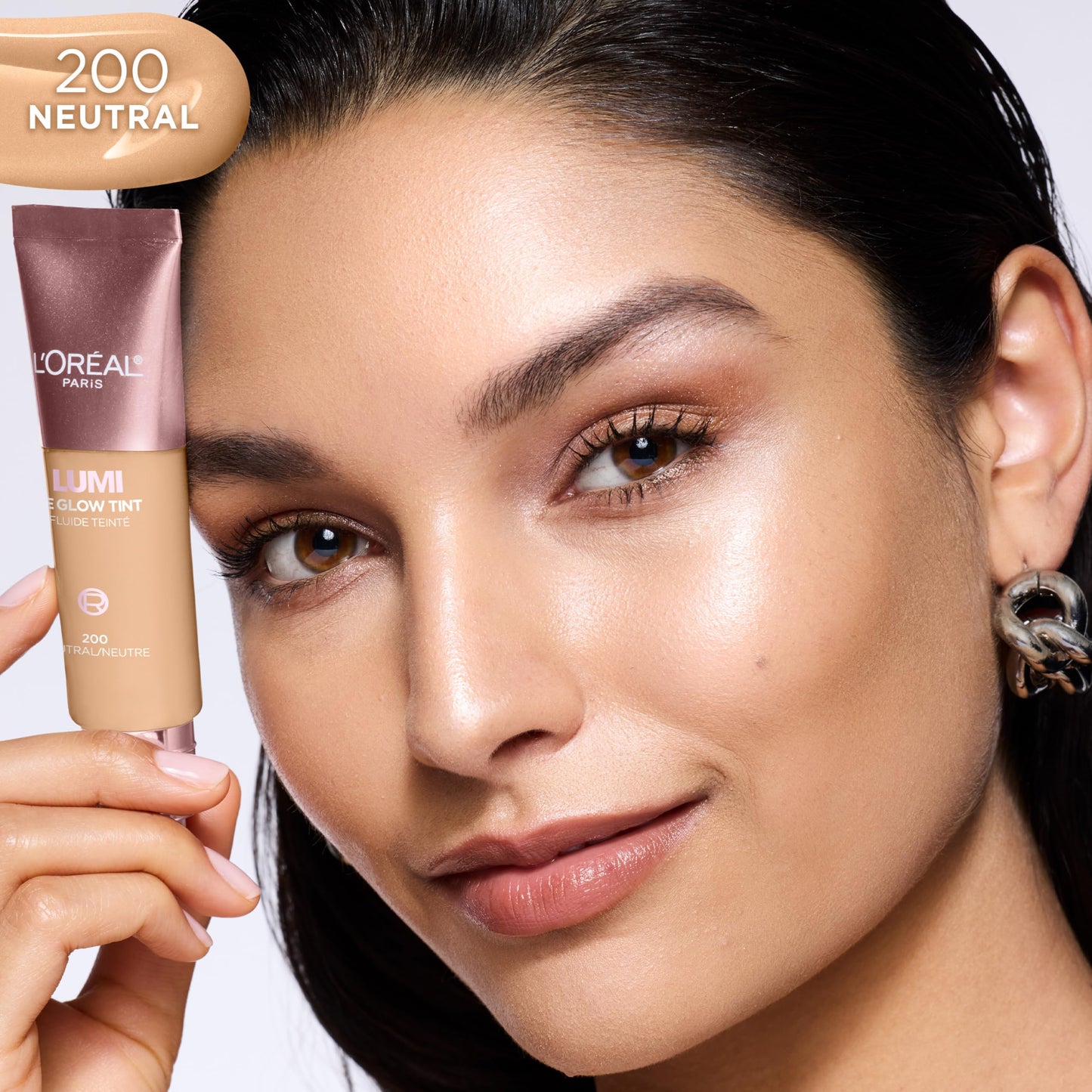 L'Oreal Paris Lumi Le Glow Skin Tint, Lightweight Water-Based Tinted Serum with Foundation-Like Coverage, Glow Illuminator, Neutral 200, 0.85 Fl Oz Beauty & Personal Care L'Oreal Paris
