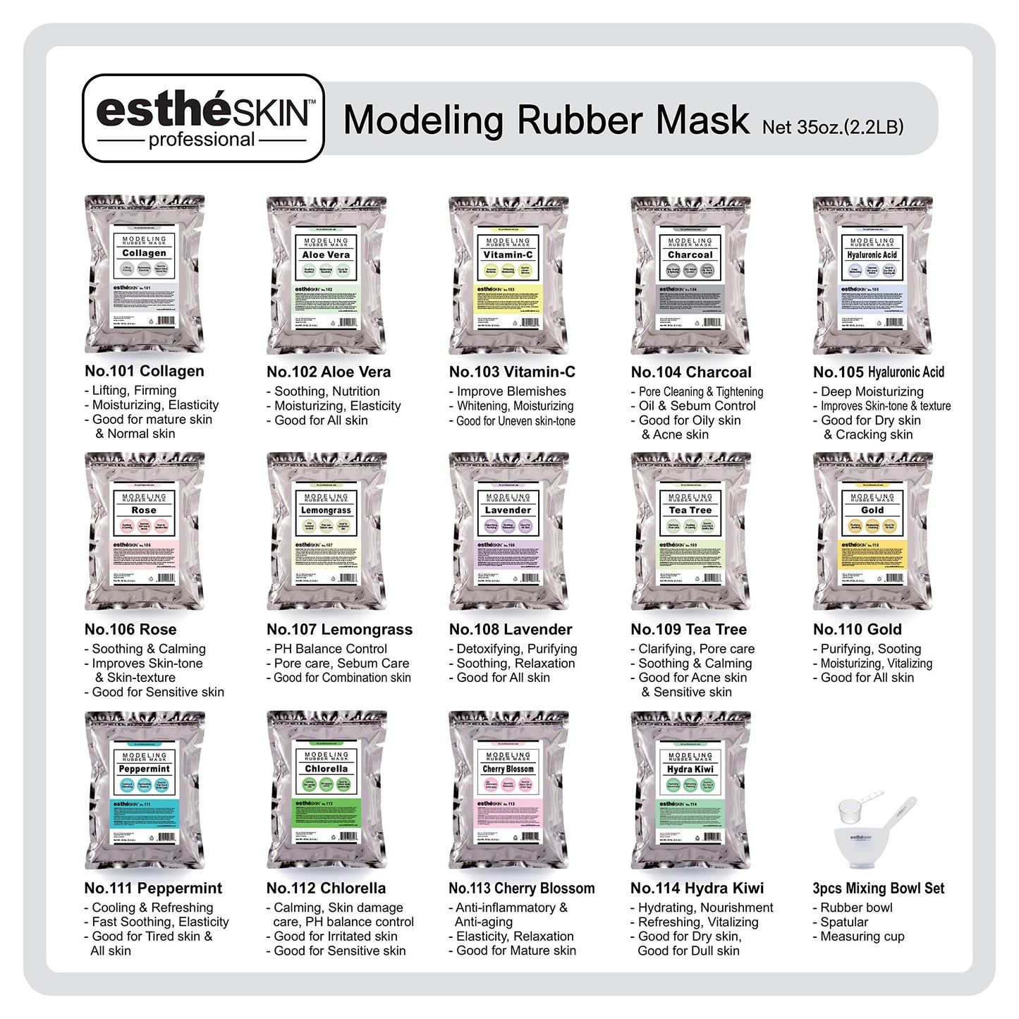 estheSKIN No.108 Lavender Modeling Mask Powder for Professional Facial Treatment, 35 Oz. (2 pack) Beauty & Personal Care estheSKIN