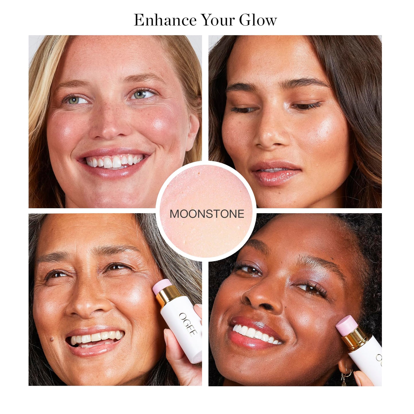 Ogee Sculpted Face Stick (MOONSTONE - ULTRAVIOLET SHEEN) Certified Organic Highlighter Makeup - Multi-Use Glow Highlighter Stick Beauty & Personal Care Ogee