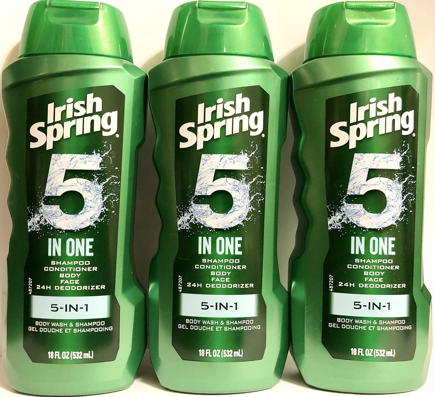 Irish Spring Body Wash & Shampoo - 5 in 1 - Net Wt. 18 FL OZ (532 mL) Per Bottle - Pack of 3 Bottles Beauty & Personal Care Irish Spring