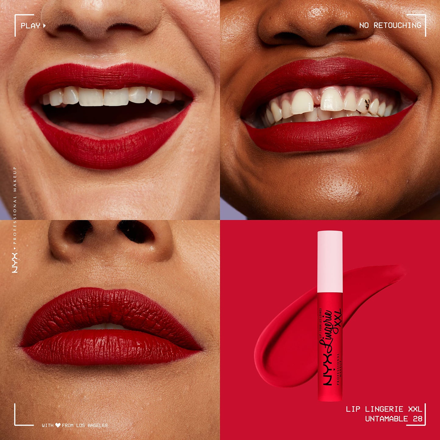 NYX PROFESSIONAL MAKEUP Lip Lingerie XXL Matte Liquid Lipstick - Untamable (Brick Red) Beauty & Personal Care NYX PROFESSIONAL MAKEUP