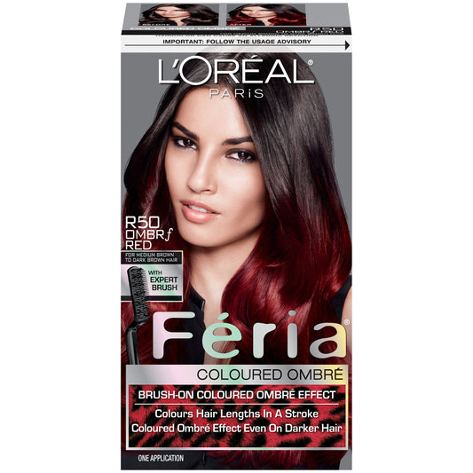 L’Oréal ParisFeria Brush-on Ombre Effect Hair Color, R50 Ombre Red (Packaging May Vary)