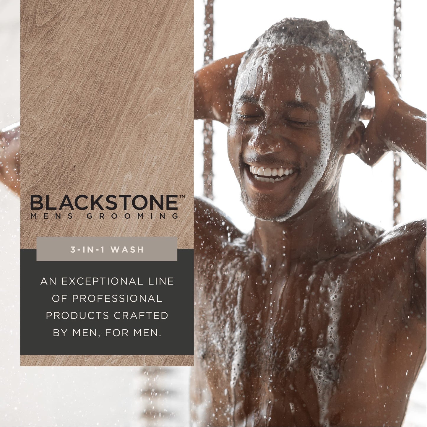 Blackstone 3-in-1 Wash for Men | Cleanse & Condition Hair, Body, & Face | All Skin & Hair Types | Coconut Oil & Vitamin B5 - Sandalwood (32 ounces) Beauty & Personal Care Blackstone