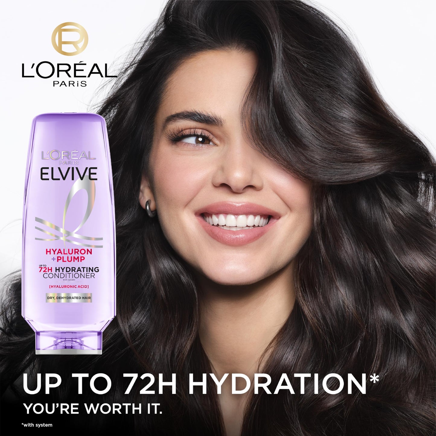 L'Oreal Paris Elvive Hyaluron Plump Hydrating Conditioner for Dehydrated, Dry Hair Infused with Hyaluronic Acid Care Complex, Paraben-Free, 12.6 Fl Oz Beauty & Personal Care L'Oreal Paris