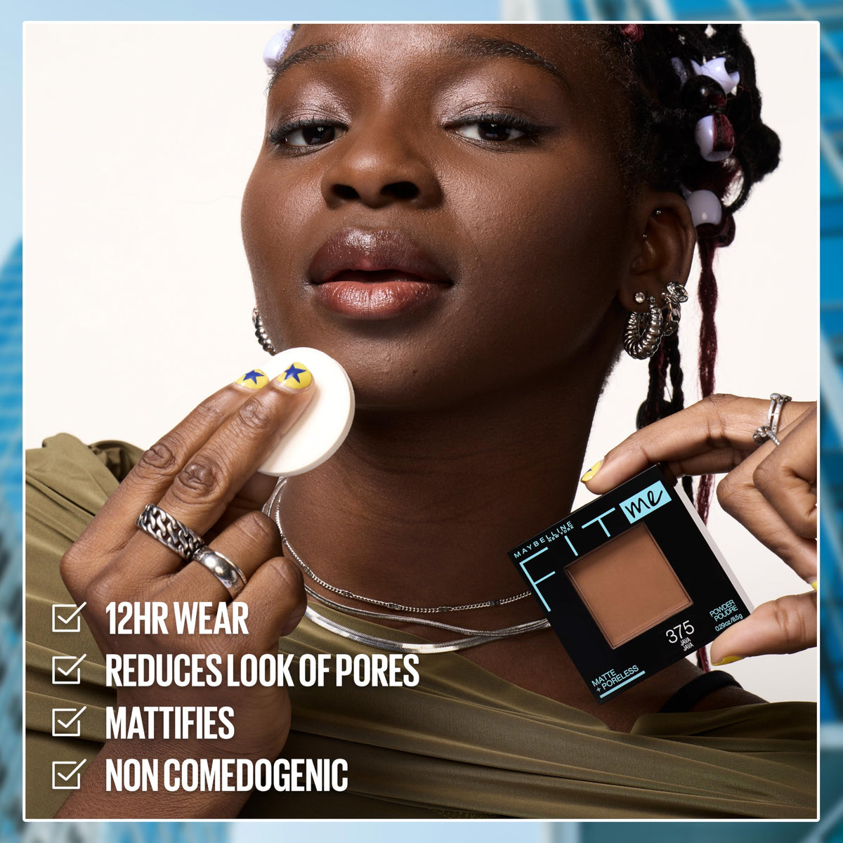 Maybelline Fit Me Matte + Poreless Pressed Face Powder Makeup & Setting Powder, Toffee, 1 Count