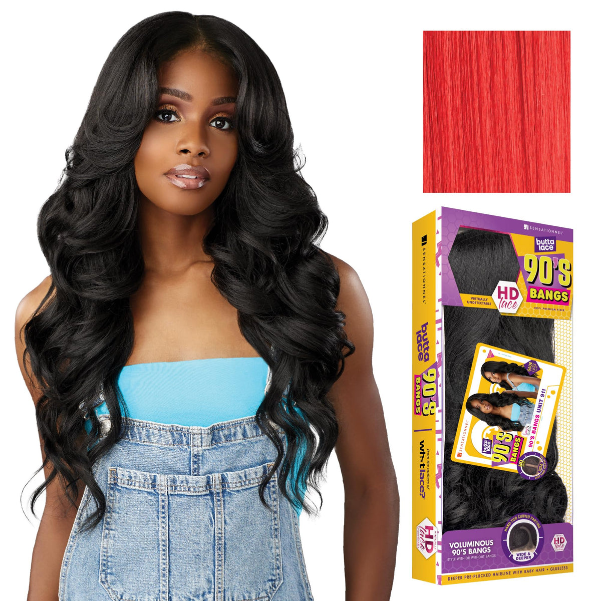 Sensationnel Butta Lace 90s Bangs Wig-Unit 911, APPLERED