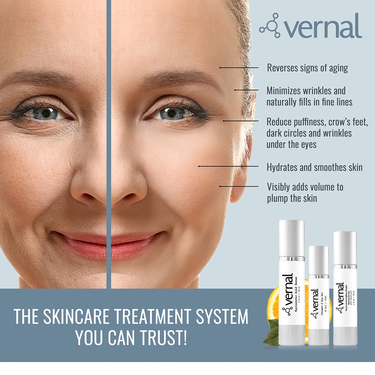 Vernal All-in-One Anti Aging Moisturizer Infused Wrinkle Smoothing Cream | Get Smoother, Firmer Luminous Looking Skin Without Injections or Fillers Beauty & Personal Care Vernal