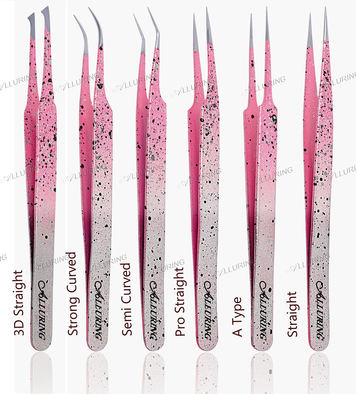 Alluring Ombre Silver Pink with Black Speckles Tweezers Beauty and Personal Care Alluring
