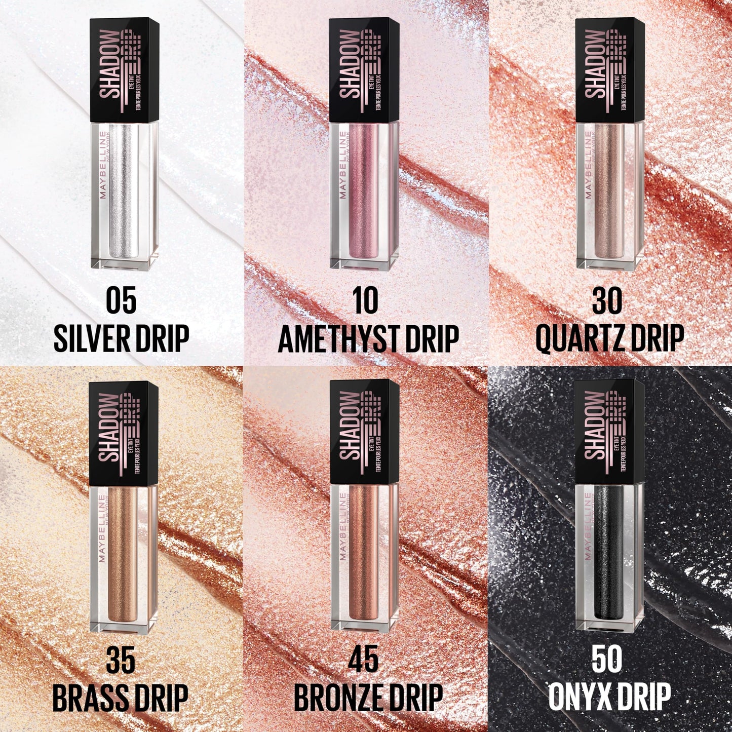 MAYBELLINE Shadow Drip Eye Tint Liquid Eyeshadow, High-Impact, Lightweight Shimmer Eye Shadow with Up To 16HR Wear, Amethyst Drip, 1 Count Beauty & Personal Care MAYBELLINE