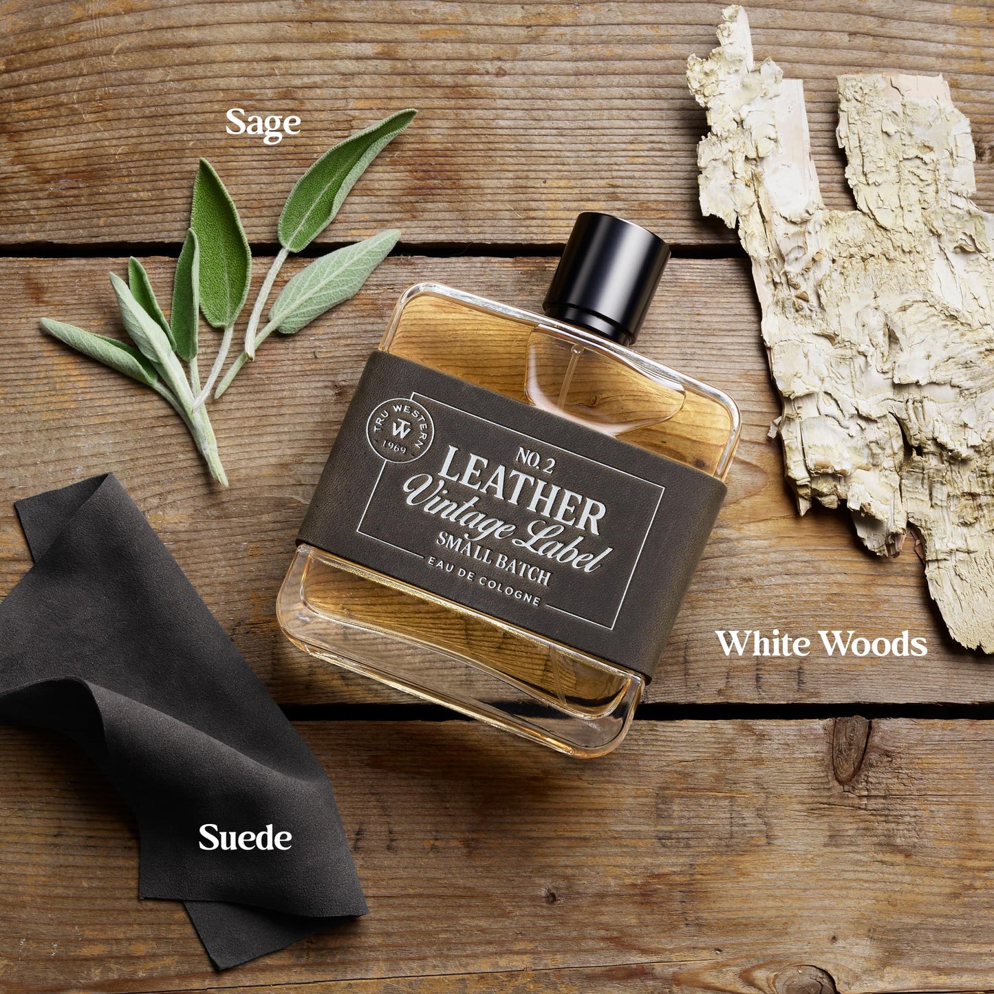 Leather No. 2 by Tru Western, Vintage Label Small Batch, 3.4 fl oz (100 ml), with Notes of Sage, Sued, and White Woods, Confident, Sexy, Modern Beauty & Personal Care Tru Fragrance Beauty