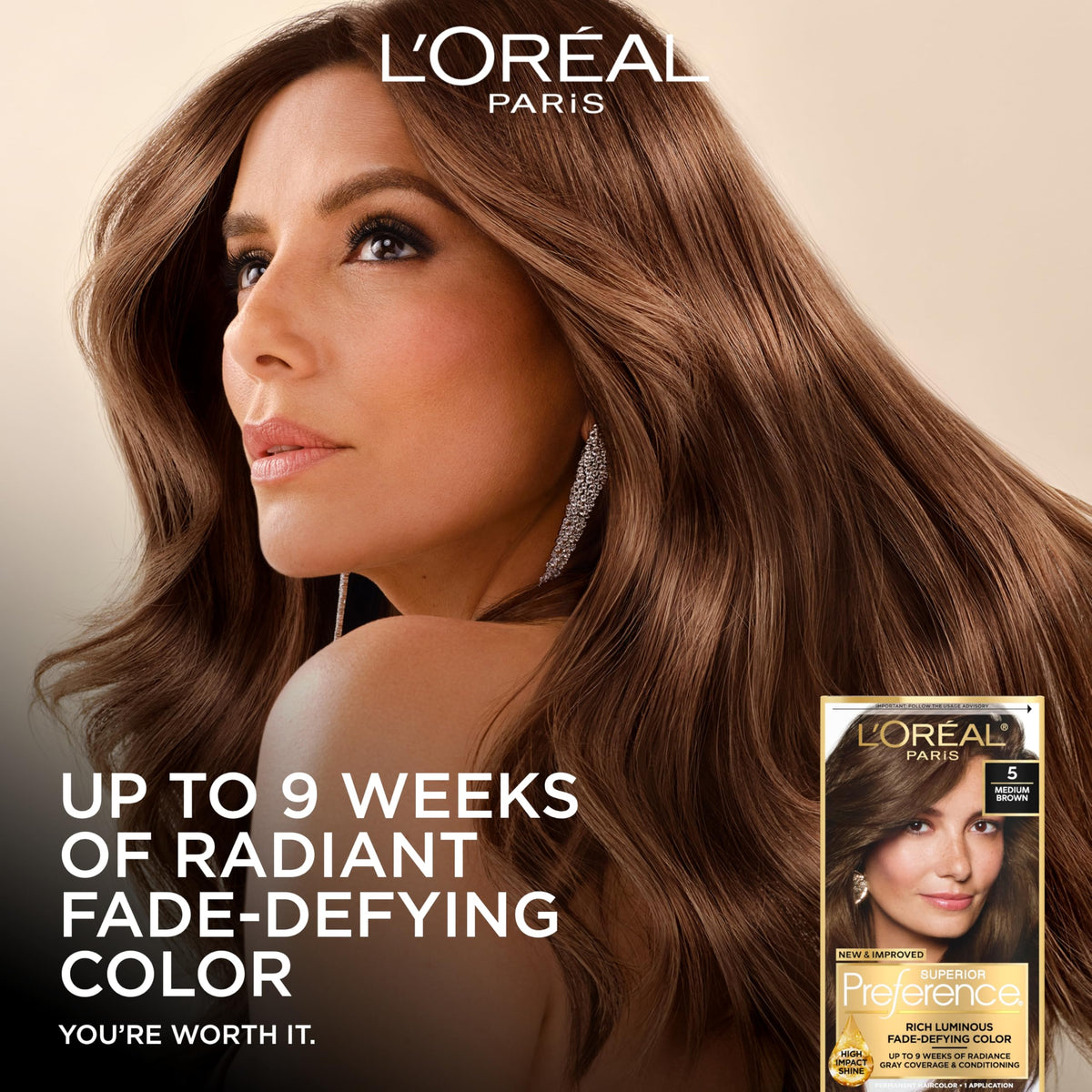L'Oreal Paris Superior Preference Luminous Fade-Defying Permanent Hair Color, Hair Dye For Up to 9 Weeks of Radiance, Chic Auburn Brown 6AB, 1 Hair