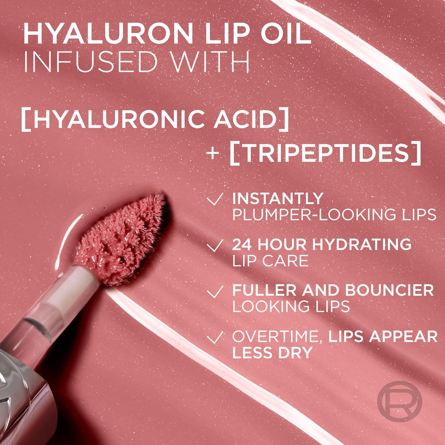 L'Oreal Paris Plump Ambition Hyaluron Lip Oil, 24 HR Lip Gloss with Hyaluronic Acid, Volumizing Formula with Glass-Like Shine, Worth It 601, 0.16 Fl Beauty & Personal Care L'Oreal Paris
