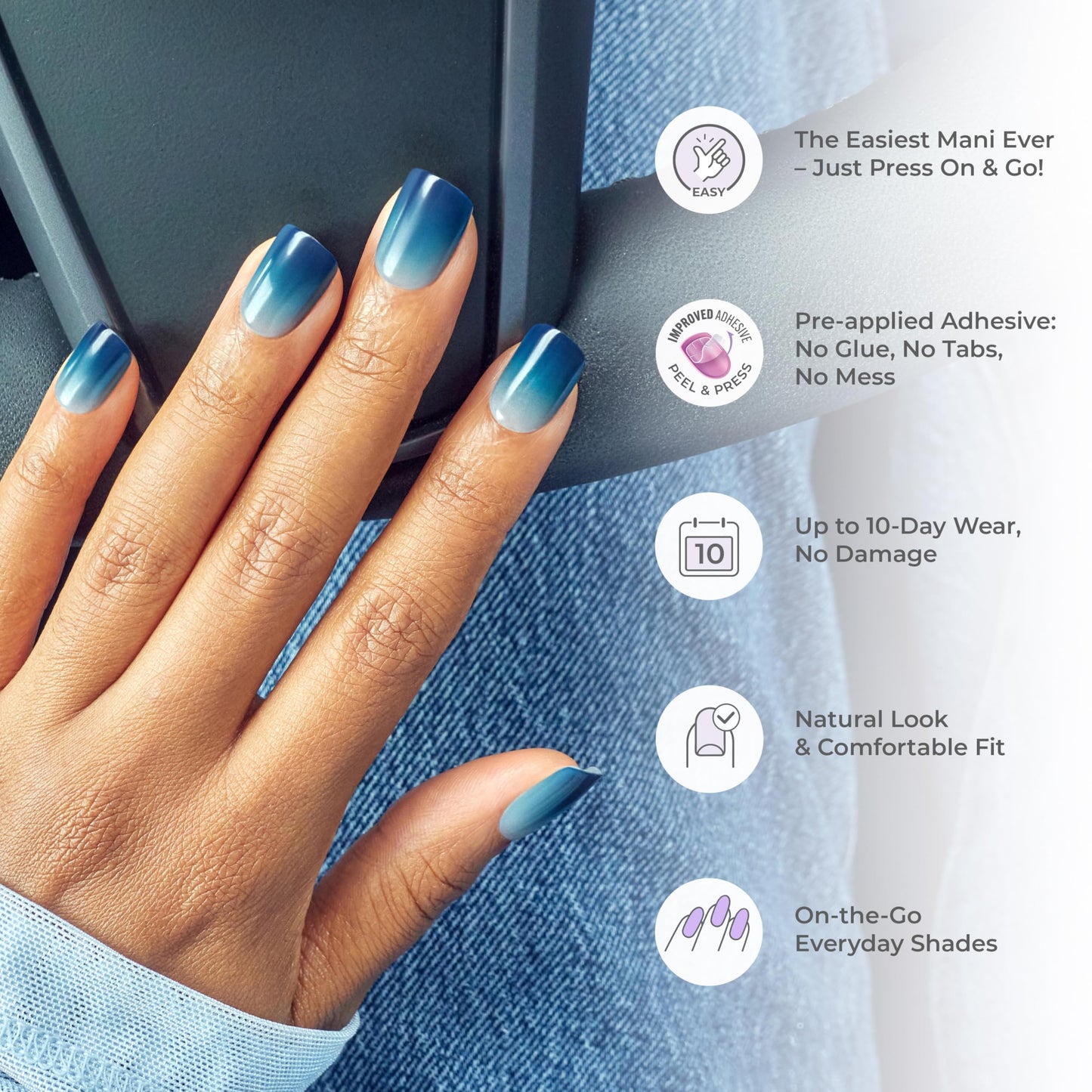Kiss Impress No Glue Mani Press On Nails, Color, 'Your Magic', Pink, Short Size, Squoval Shape, Includes 30 nails, 1 mini file, 1 prep pad Beauty and Personal Care imPRESS