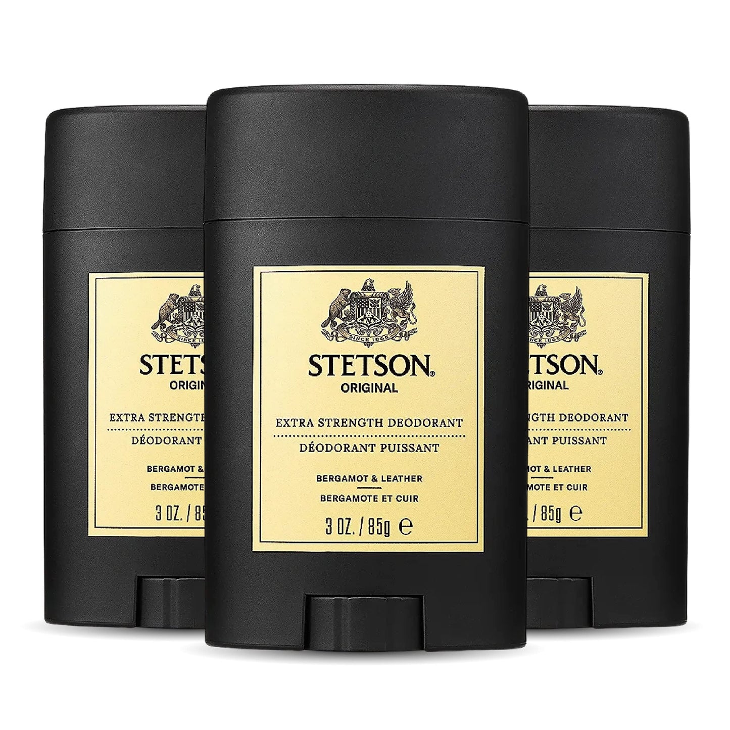 STETSON Personal Care Extra Strength Deodorant by Scent Beauty - Gel Men's Deodorant Stick for Grooming Kit - 3 oz - 3 Pack - Original Beauty and Personal Care SCENT BEAUTY