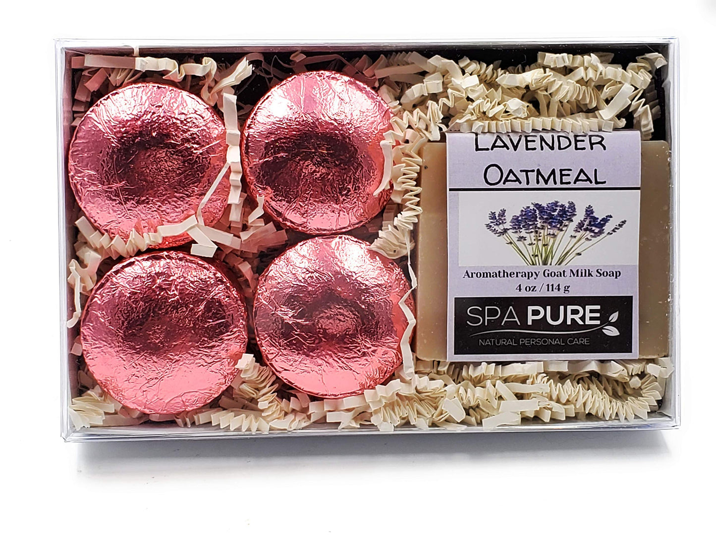 Spa Pure Aromatherapy Gift Set: Lavender Large Artisan soap, 4 Shower Steamers, made with plant based ingredients, essential oils, all natural Beauty and Personal Care Spa Pure