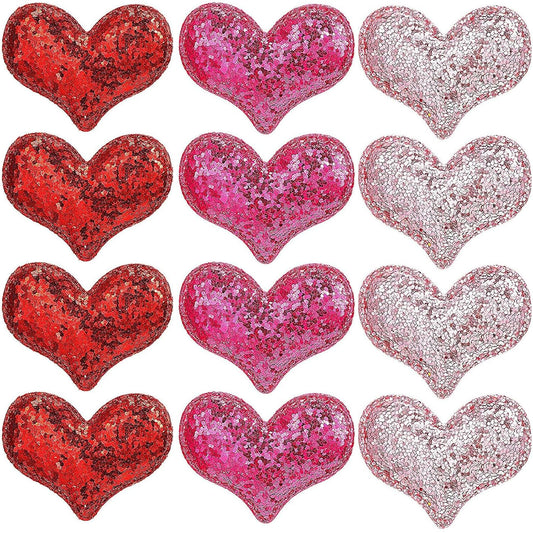 24 Pieces Valentine's Day Heart Hair Clips Heart Glitter Sequin Heart Hairpins for Girls Birthday Party Wedding Themed Party Hair Accessories Beauty & Personal Care Yssreey