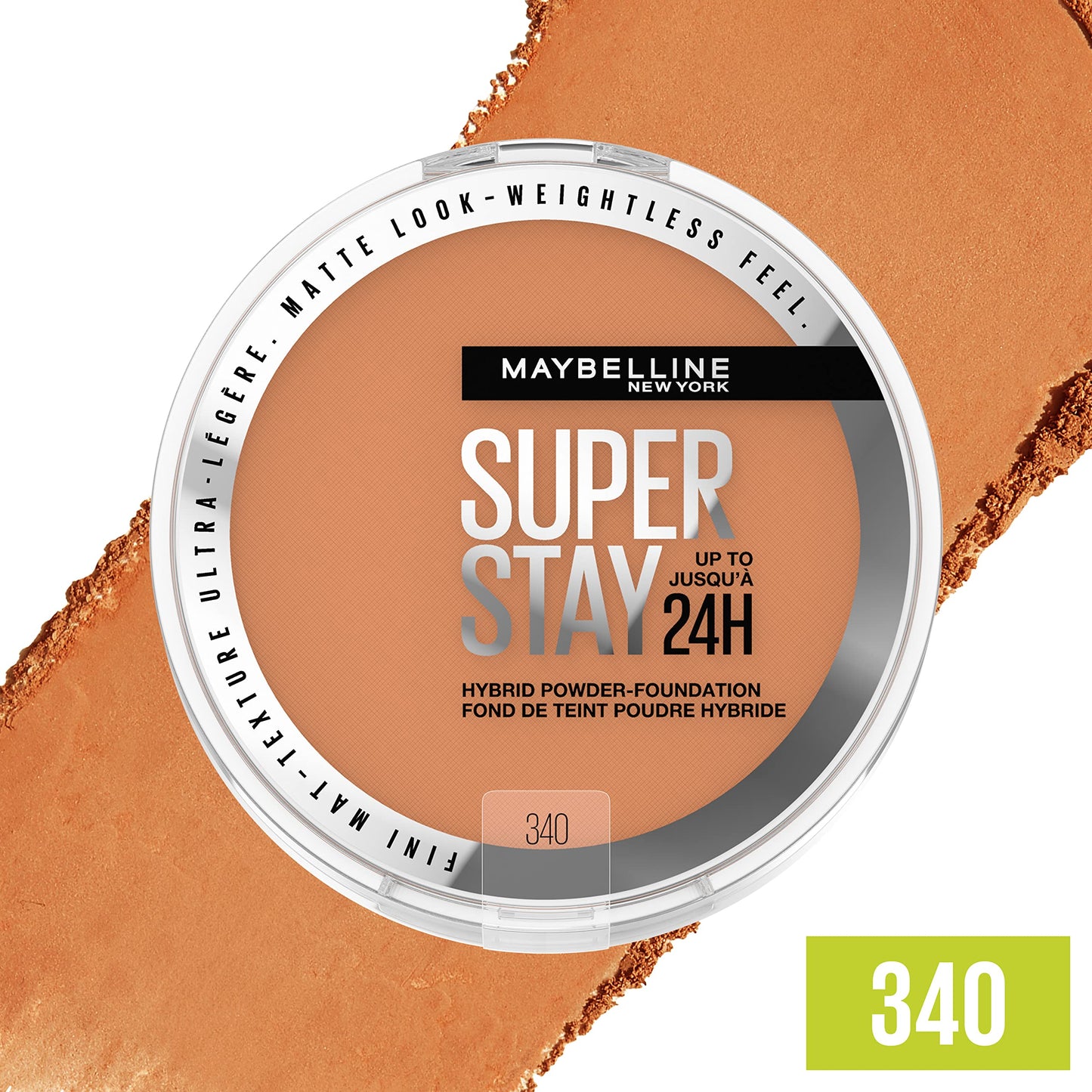 Maybelline Super Stay Up to 24HR Hybrid Powder-Foundation, Medium-to-Full Coverage Makeup, Matte Finish, 340, 1 Count Beauty & Personal Care MAYBELLINE