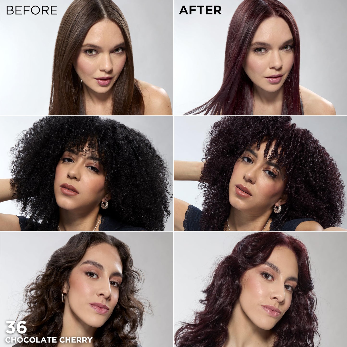 L'Oreal Feria Multi-Faceted Shimmering Colour, Warmer, 36 Deep Burgundy Brown, 1 ea (Pack of 4) Beauty & Personal Care L'Oreal Paris