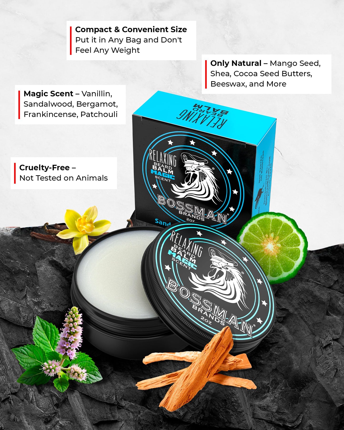 Bossman Beard Balm Variety Pack - Beard Grooming, Growth and Care Kit - Softener and Moisturizer - All 6 Scents Beauty & Personal Care Bossman