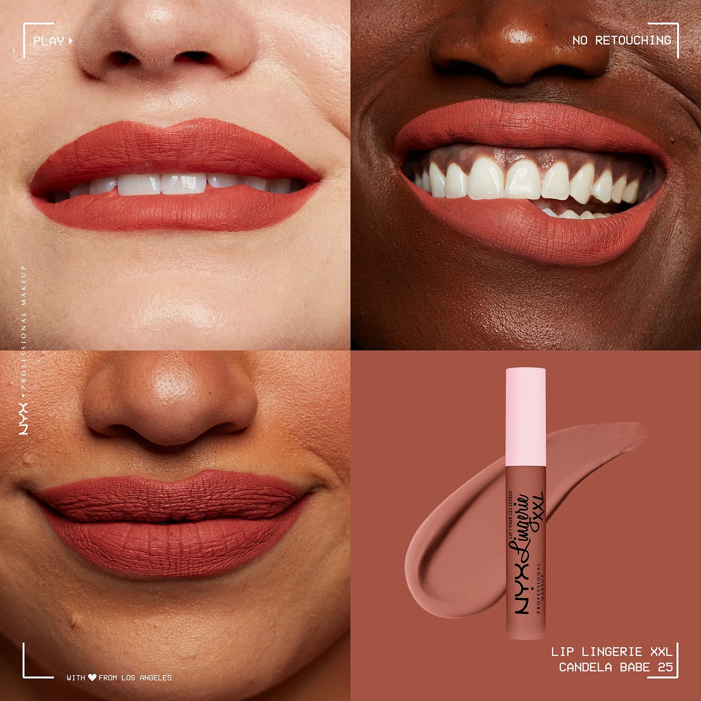 NYX PROFESSIONAL MAKEUP Lip Lingerie XXL Matte Liquid Lipstick - Candela Babe (Warm Rose Nude) Beauty & Personal Care NYX PROFESSIONAL MAKEUP