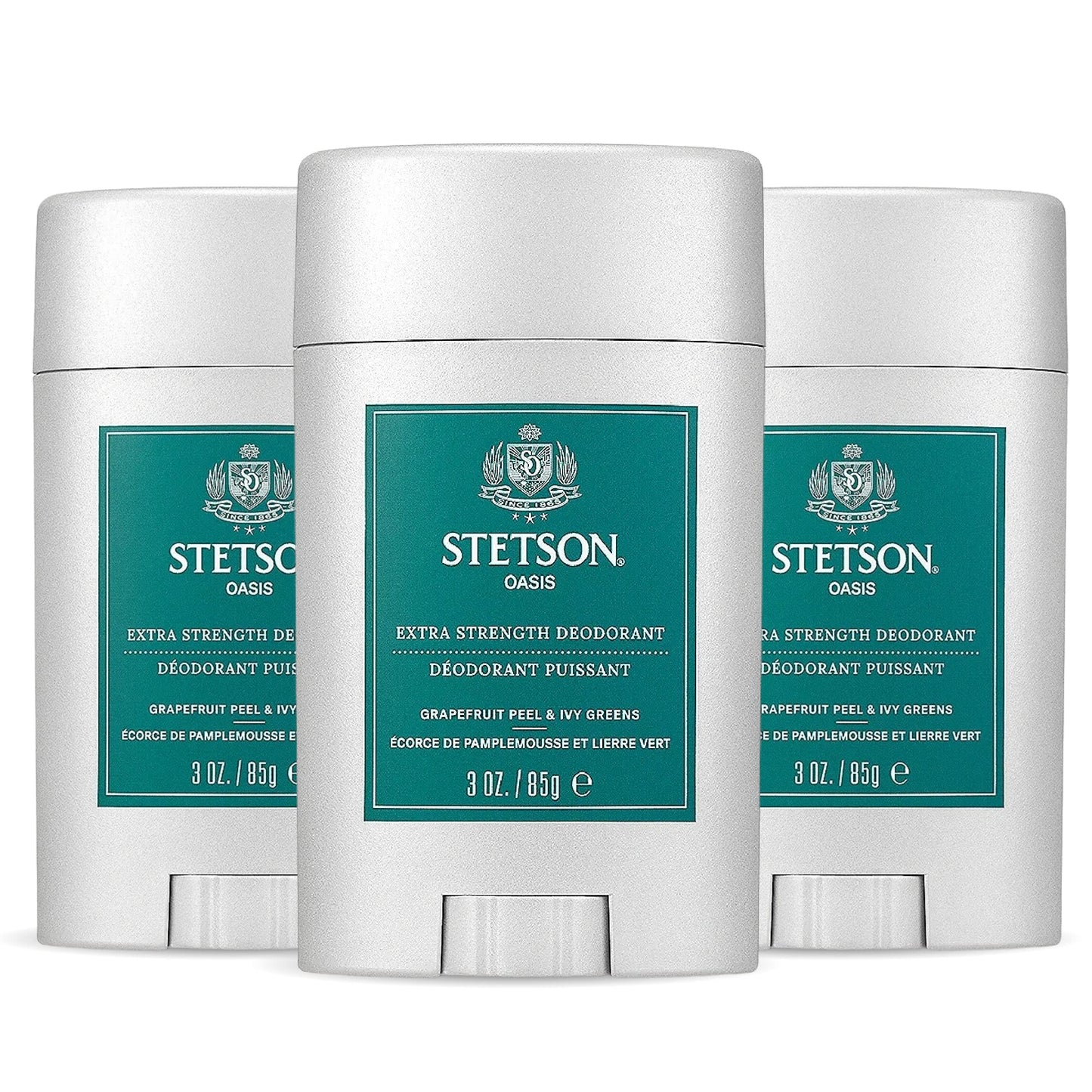 STETSON Personal Care Extra Strength Deodorant by Scent Beauty - Gel Men's Deodorant Stick for Grooming Kit - 3 oz - 3 Pack - Oasis Beauty and Personal Care SCENT BEAUTY