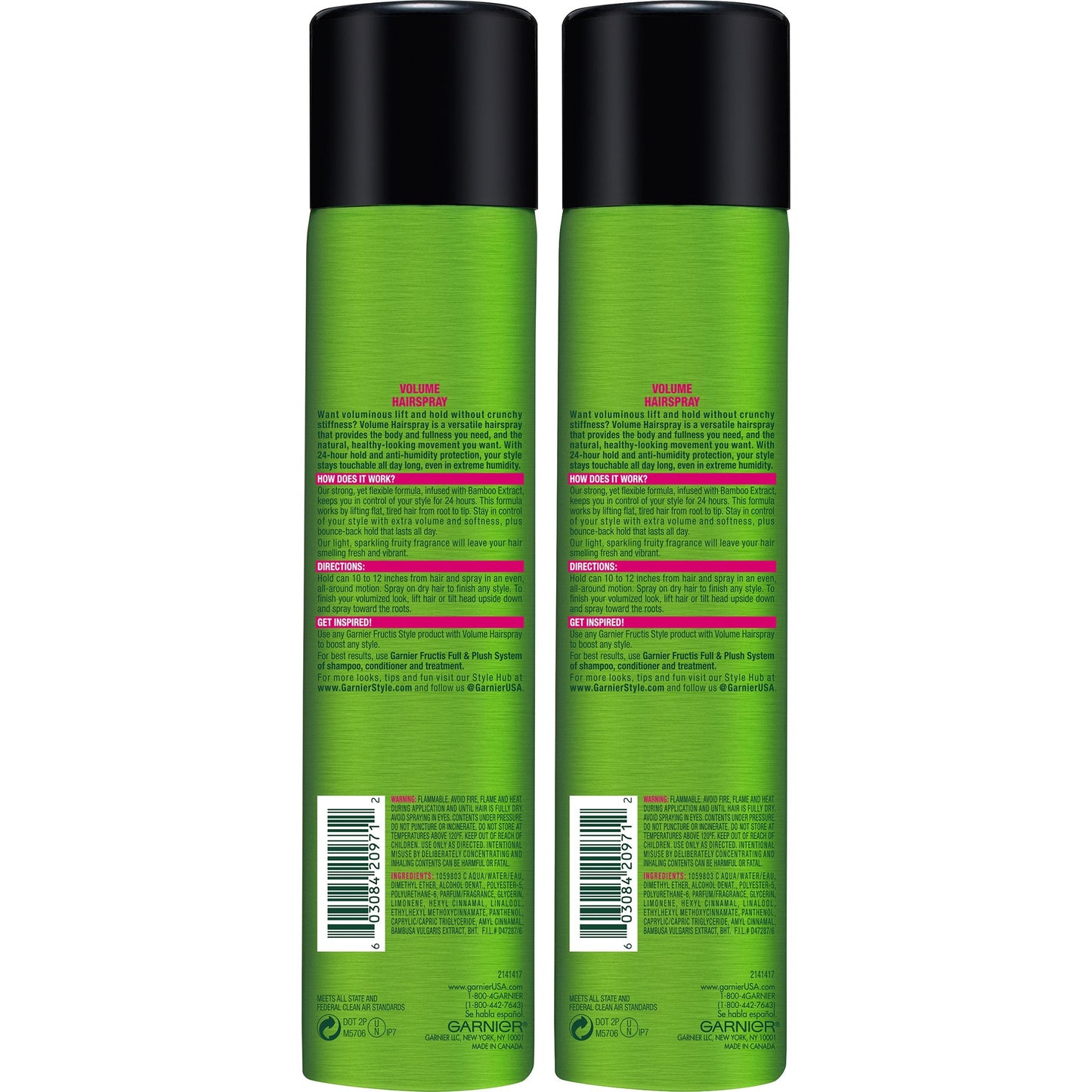 Garnier Fructis Style Volume Anti-Humidity Hairspray, 8.25 Oz, 2 Count, (Packaging May Vary) Beauty & Personal Care Garnier