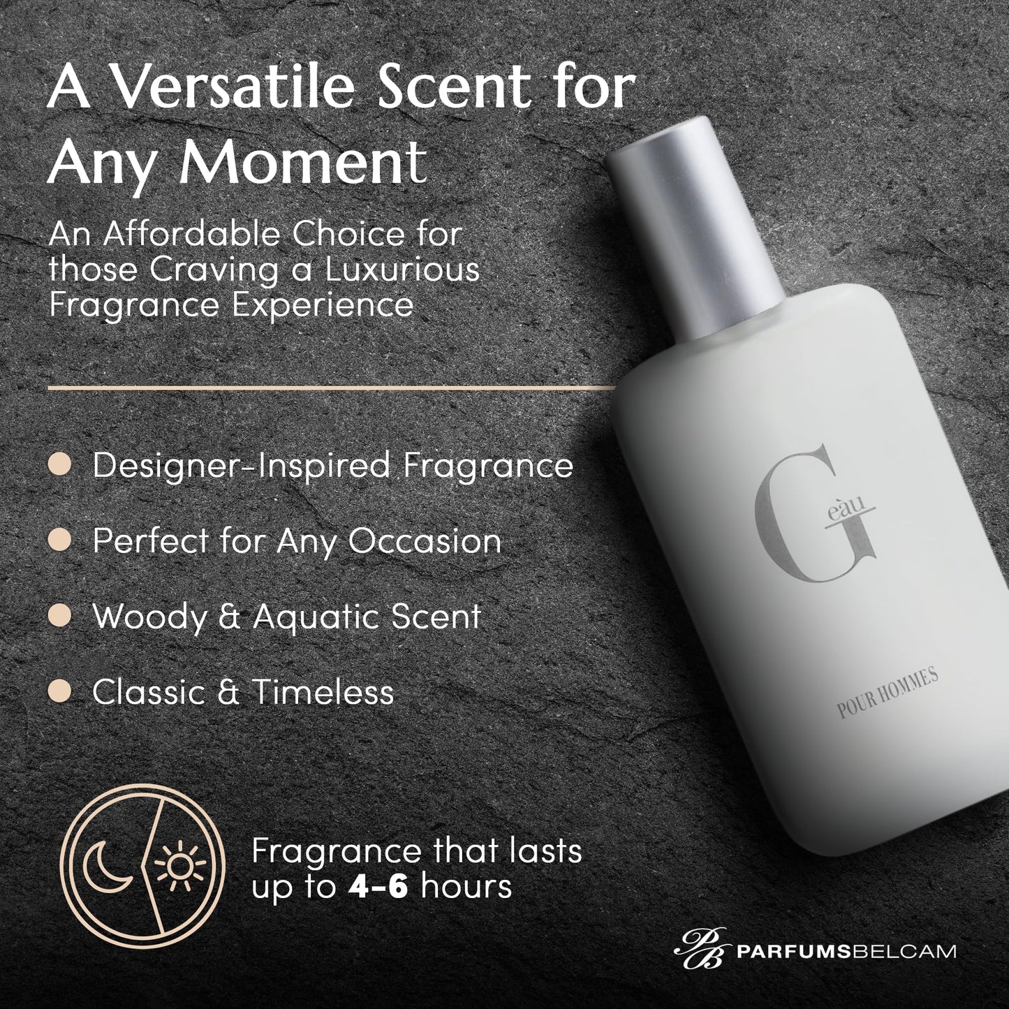 PB ParfumsBelcam G eàu Eau de Toilette Perfume Spray for Men - 3.4 Fl Oz Affordable Long Lasting Cologne, Modern Masculine Scent with Woody Citrus Beauty & Personal Care PB ParfumsBelcam
