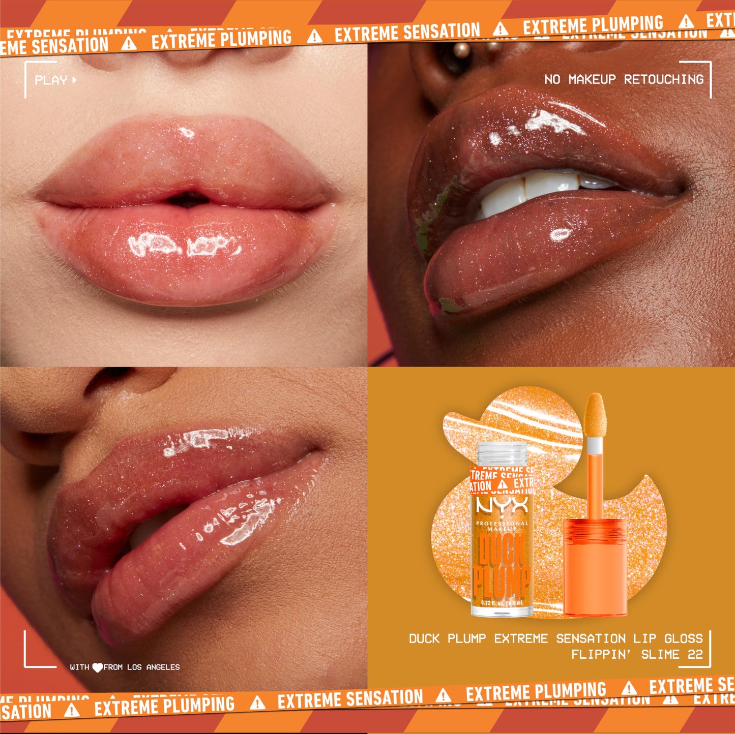 NYX PROFESSIONAL MAKEUP Duck Plump High Pigment Lip Gloss, Lip Plumper Gloss with Spicy Ginger - Flippin Slime Beauty & Personal Care NYX PROFESSIONAL MAKEUP