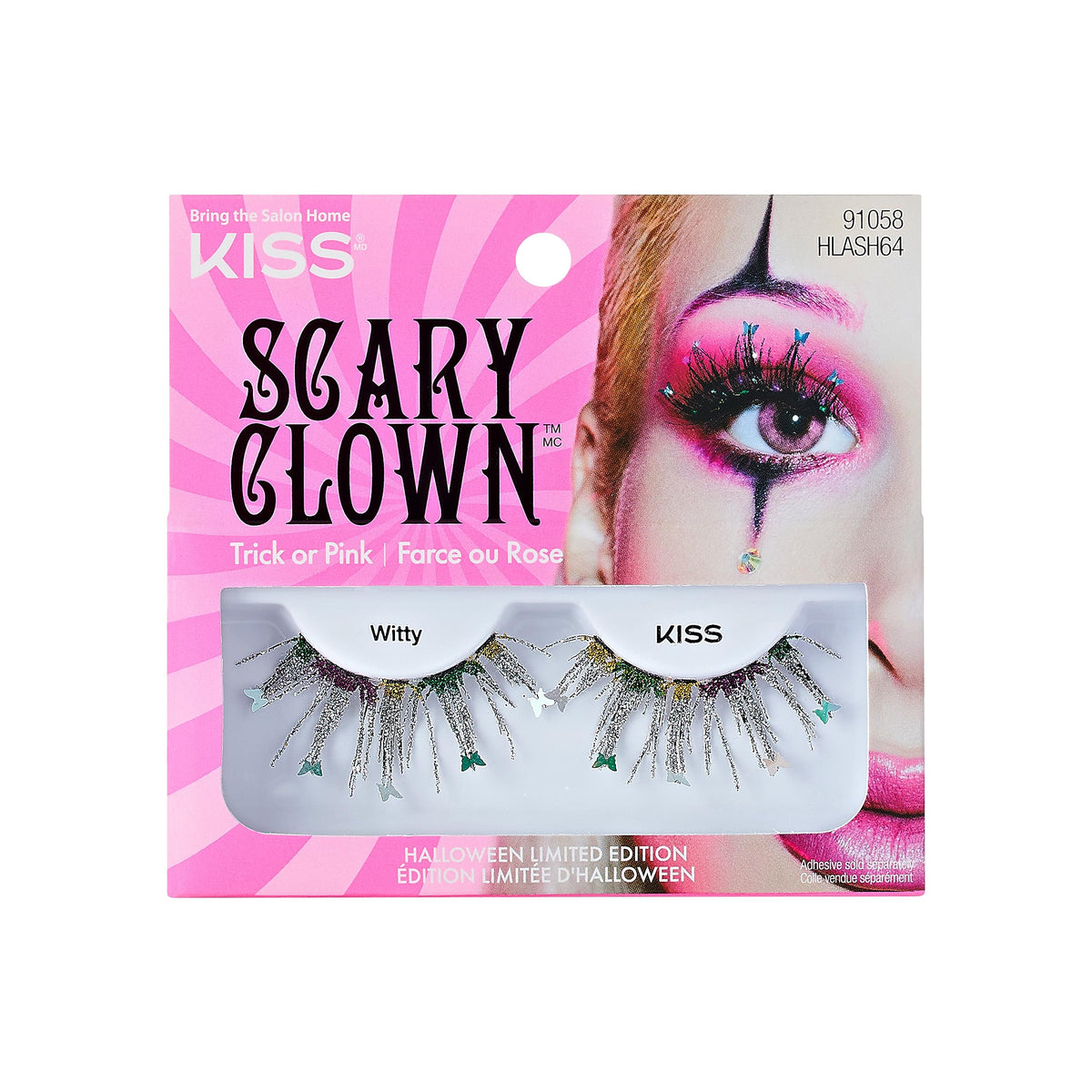 KISS Halloween Limited Edition Scary Clown False Eyelashes, 1 Pair - Witty