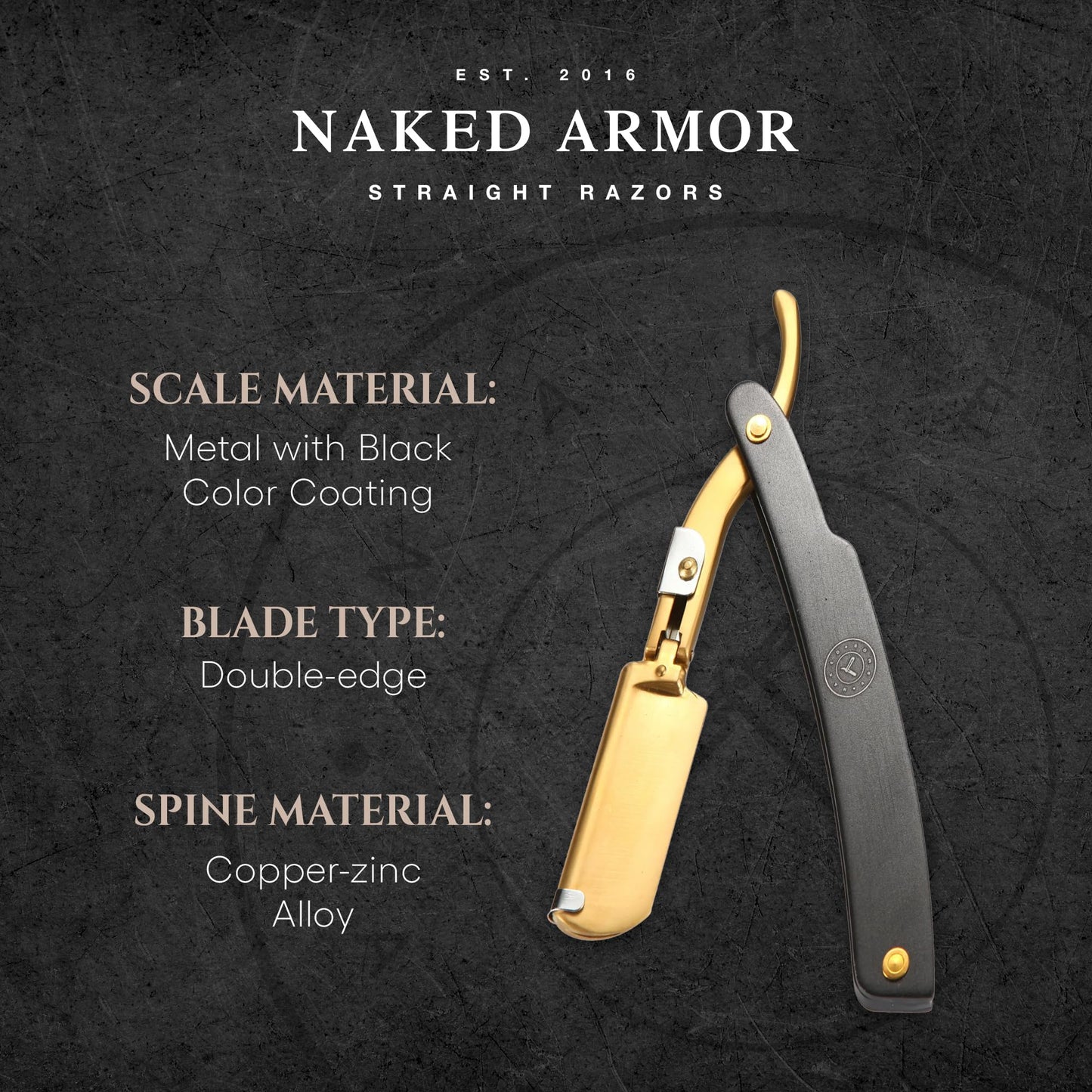Best Shavette Straight Razor - Replaceable Blade Straight Razor, Metal Handle Shavette, No Stropping or Honing Needed, Great For Beginners, Starter Beauty and Personal Care Naked Armor