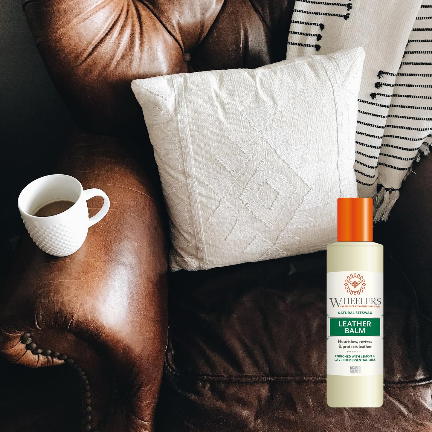 Wheelers Beeswax Leather Balm, 300ml | Cleans, Protects & Revives | Coconut Essential Oils & Vanilla Pods Beauty & Personal Care Wheelers