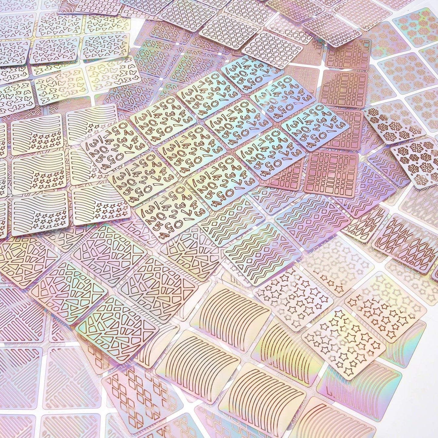 288 Pieces Nail Vinyl Stencils Nail Decoration Stickers Set Nail Stickers Tips Decals, 24 Sheets Beauty & Personal Care Hicarer